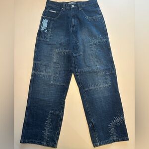 Vintage embroidery patchwork South Pole baggy hip hop jeans